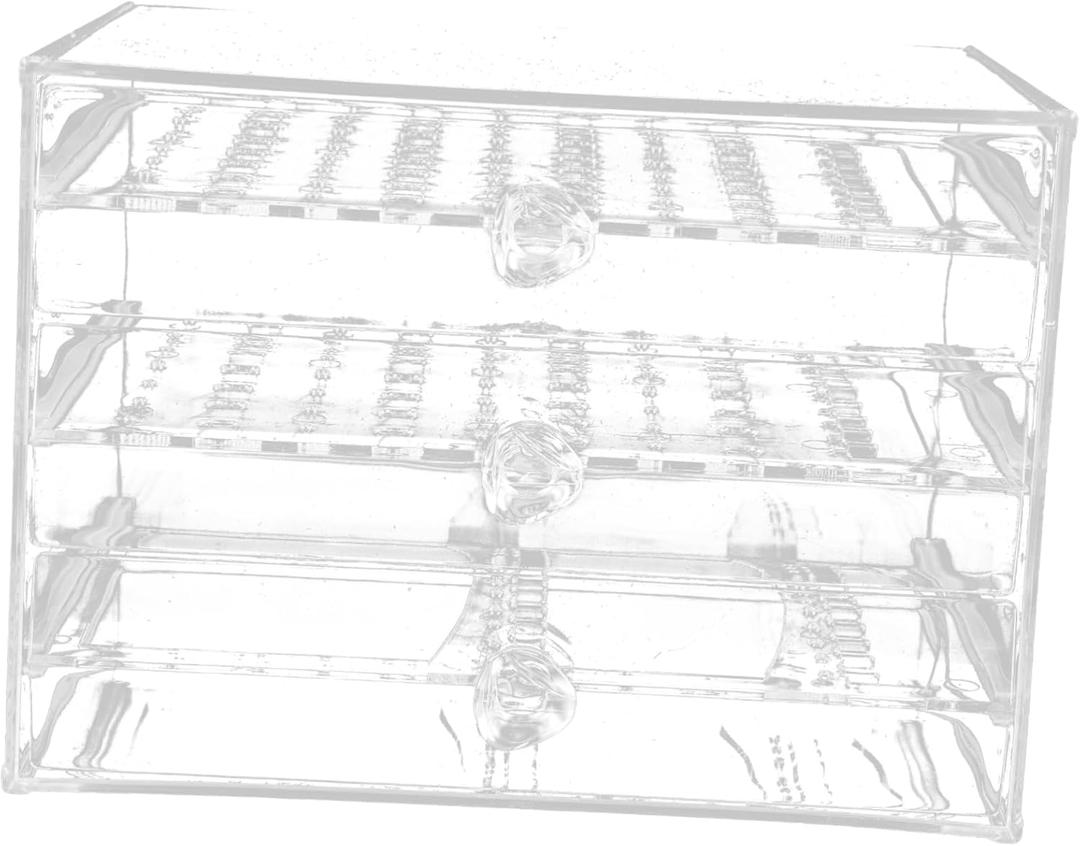 SAFIGLE Earring Stand Storage Box Clear Acrylic 3 Plates 30 Slots Draw-design for Easy Access