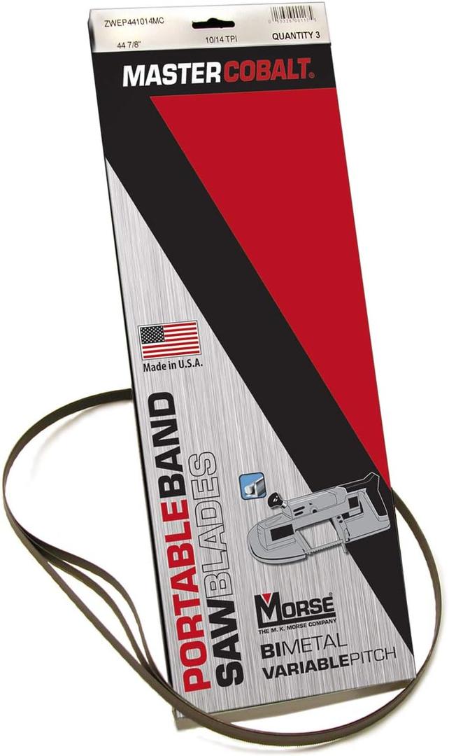Morse Master Cobalt Bi-Metal Portable Band Saw Blade 44 7/8 x 1/2 x .020 14/18 TPI 3/Box (001182 / ZWEP441418MC)
