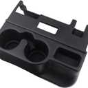 TQPONLY Cup Holder Attachment for Center Console | Compatible with 1998-2001 Dodge Ram 1500 2500 3500 Truck | Replaces 41019 SS281AZAA Front Seat Add-On Cupholder Tray Insert (Smooth Black)