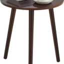 Apicizon Side Tables End Table Bedroom, Dark Brown Round Side Table Nightstand Bedside Table for Living Room, Nightstands Coffee Table with Brown Wood Legs, 16.5 x 20.5 inches