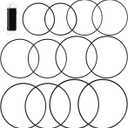 12 Pack Floral Hoop with Paddle Wire 4/6/8/10/12/14 Inch Metal Rings for Crafts Macrame DIY Wreath Candle Rings, Black (4/6/8/10/12/14 Inches, black)