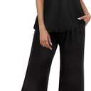 Ekouaer Women's Pajamas Set Short Sleeve Top With Capri Pants Pjs Lounge & Sleepwear Set, Large