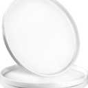 12" Ceramic Serving Trays, 3 Packs Round Serving Platters, Platters for Serving Food, Appetizer, Charcuterie, Snack, Dessert, Serving Dishes, Serving Trays for Entertaining, White