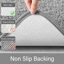LOCHAS Bathroom Rug Runner 24x70 Inch, Soft Thick Absorbent Microfiber Bath Rugs for Bathroom, Machine Washable, Shaggy Plush Non Slip Bath Mat for Tub, Shower Floor, Quick Dry Mats, Grey