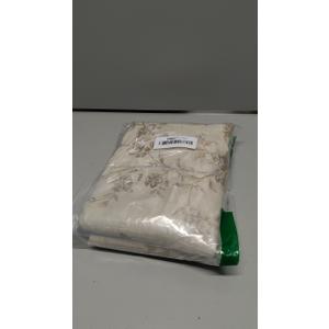 jinchan Floral Kitchen Curtains 54 Inch Linen Tier Curtains Farmhouse Cafe Half Window Drapes for Small Windows Light Filtering Taupe on Beige for Living Room Bathroom Back Tab 2 Panels