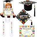 JaGely 3 Pcs Preschool Grade Graduation Set Graduation Cap with 2025 Tassel Graduation Stole Sash with Diploma Certificates Set for Students Supplies Teachers Parents Graduation Gifts
