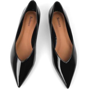 Reitoye Flats for Womens Closed Pointed Toe Ballet Flat Comfortable Dressy Work Slip On Casual Shoes Womens Flats. Size 7,5