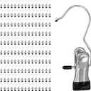 150 Pack Boot Hanger Clips Hooks, Heavy Duty Laundry Hooks with Clip, Portable Stainless Steel Clothes Pins Boot Clips for Hanging, Socks Towels Hats Pants Holder for Travel, Closet (150 Count)