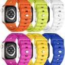 8pack Bands Compatible with Apple Watch Ultra 2 Band, Apple Watch Ultra Band, iWatch Bands 44mm 45mm 46mm 49mm 42mm for Men, Silicone Waterproof Sport Strap for iWatch Bands 10/9/8/7/6/5/4/3/2/1/SE