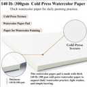 2 x Ogfu Watercolor Paper Pad 9"x12", 140lb/300gsm Cold Press Water Color Paper Pad, Acid-Free Watercolor Paper for Beginners, Students, Art Class, Paper for Watercolor Painting, Drawing & Art Supplies.