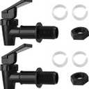BPA Free Plastic Water Spigot, Replacement Cooler Water Faucet for Household Water Bucket, Water Cooler Filtration Systems Water Pitcher (2 Black)