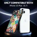 Magnetic for iPhone 15 Plus Case [Compatible with MagSafe] Aesthetic Flower Wave Patchwork Pattern Design, Slim Bumper Translucent Matte Protective Cover for Women Men