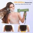 High Speed Plasma Ion Hair Dryer with Diffuser, Professional Blow Dryer 130000 RPM Brushless Motor for Fast Drying,1500W 3Temps/3Speeds Thermo-Control Lightweight Hairdryer for Women Home Travel Salon