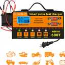 12V/24V Smart Battery Charger, 6AH~200AH Lithium ion Battery Charger, Automatic Battery MaintenancePulse Repair & Trickle Charger, Suitable for Motorcycles, Boats, Cars, Lawnmowers, etc.