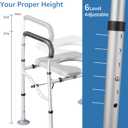 Raised Toilet Seat 400lbs, Toilet Seat Risers for Seniors, Handicap Elevated Toilet Seat with Handles & Padded Seat, Commode Chair with Adjustable Height, for Elderly, Pregnant, Fit Any Toilet