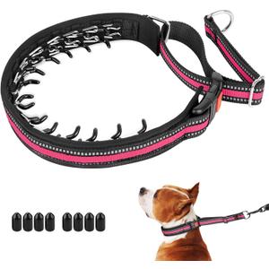 Mayerzon Martingale Collar for Dogs, No Pull Dog Collar with Reflective Strip for Small Medium Large Dogs, Anti Pulling Dog Collar with Buckle for Walking Training, Safe for Night Walk(Pink, S) (Small,2.5mm,16-Inch,11.5-14.5"Neck)