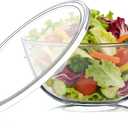 Large Glass Mixing Bowl, 4.7 Quart Large Glass Salad Bowl with Lid (Deep, Wide Design)