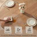 Aormenzy Clear Round Plastic Table Cover - Round Fitted Vinyl Tablecloth 40 Inch Diameter Waterproof Oilcloth Table Cloth, Elastic Edge for Secure Fit Indoor Outdoor