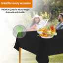 Party Dimensions Black Tablecloth Disposable Plastic Table Cover for Rectangle Tables (12 Pack) Premium Plastic Table Cloths for Parties, Events & Weddings, Indoors/Outdoors, 54"x108"