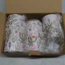 Baquler Wildflowers Floral Spring Glass Flameless Candles with Remote Timer Battery Operated LED Flickering Pillar Seasonal Summer Butterfly Dinner Holiday Decor