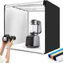 Photo Studio Light Box Photography 32"x32" with 100 LED and 4 Colors Backdrops Photo Box with Lights, Foldable Picture Box for Product Photography with 6500K Brightness