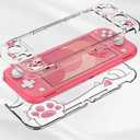 DLseego Protective Case for Switch Lite, Clear Hard PC Case Cover Split Design Shockproof Anti-Scratch Shell Accessories for Switch Lite and Joycon Controller