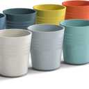 Homestockplus 8 Oz Wheat Straw Drinking Cups, [Set of 8] Small Plastic Cups Reusable, BPA Free Unbreakable Water Cups for Kitchen and Dining,Dishwasher and Microwave Safe (Multicolour)