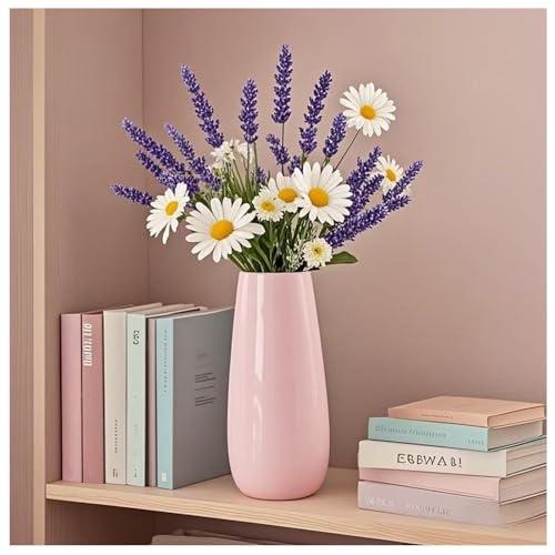 Fuukou Pink Vase,Small Pink Flower Vase,Minimalist Decorative Ceramic Vases for Flowers,Perfect for Living Room,Shelf,Table,Bookshelf,Mantel and Entryway Decor