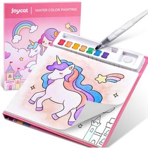 JoyCat Paint with Water Coloring Books for Toddlers, Watercolor Painting Sets for Kids Ages 3-5 4-8, Arts and Crafts Drawing Activities Toy Birthday Gifts for Boys Girls (Magical Pony)