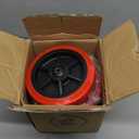 8 Inch Industrial Casters Set of 4, Polyurethane on Polyolefin Core Wheel with Double Roller Bearing- Solid Polyurethane Wheel with 6000 lbs Capacity, Use for Handling, Industrial Trolleys