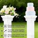 Karida 2 Pcs Roman Wedding Columns – 34.6" Tall Heavy Duty Plastic Greek Pillars, 110 lbs Load Capacity, Tool-Free Assembly, White Decorative Pedestal Stands for Ceremony Flowers, Plants, Balloons, Indoor/Outdoor Events（Square）
