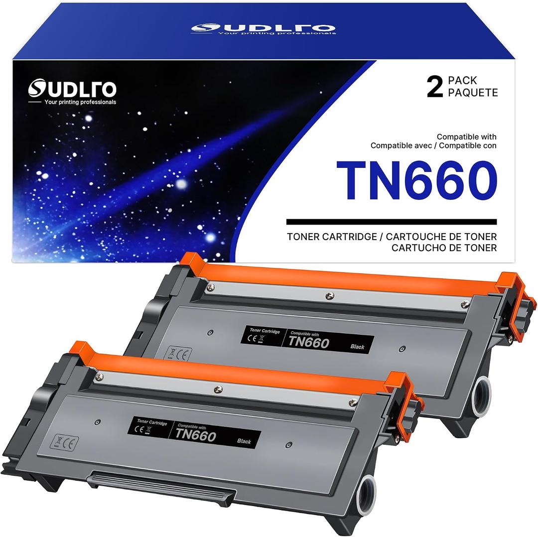 TN660 TN-660 Toner Cartridge - Replacement for Brother TN660 TN630 TN-630 TN-660 Use for HL-L2300D HL-L2380DW HL-L2320D DCP-L2540DW HL-L2340DW HL-L2360DW HL-L2305W Printer(2 Black)