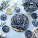 Suncalla 50 Pcs Artificial Peony Rose Flowers Heads 4.7 Inches Silk Fake Peony Head Flowers for Wedding Bridal Bouquet Home Floral DIY Centerpieces Tables Party Decorations (Dusty Blue)