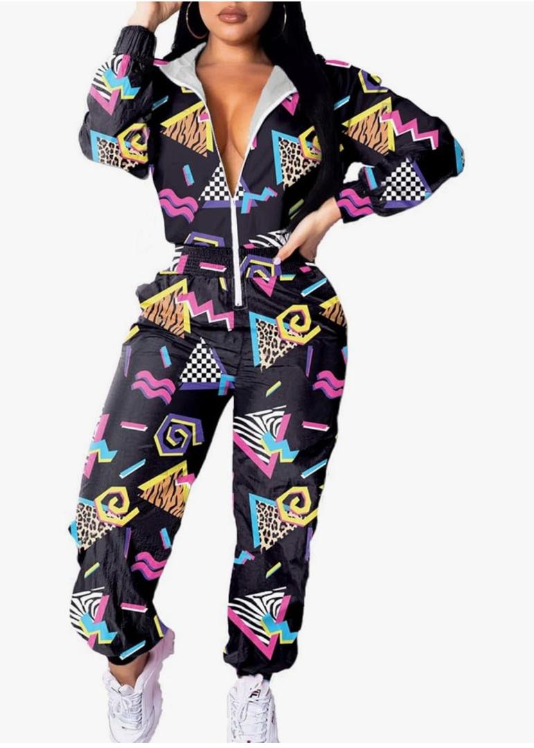 EOSIEDUR Women's Pullover Hoodies Jumpsuit Zipper Jacket Windbreaker Elastic Waistband Pants One Piece Outfits Tracksuit Set, L