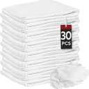 Nabob Wipers New Lint Free Cloth (30 Pack) - 100% Cotton Cleaning Rags Exact Cut - Premium White Rags for Cleaning House - White Rags for Dusting, Staining, Polishing, Painting 18"x18"