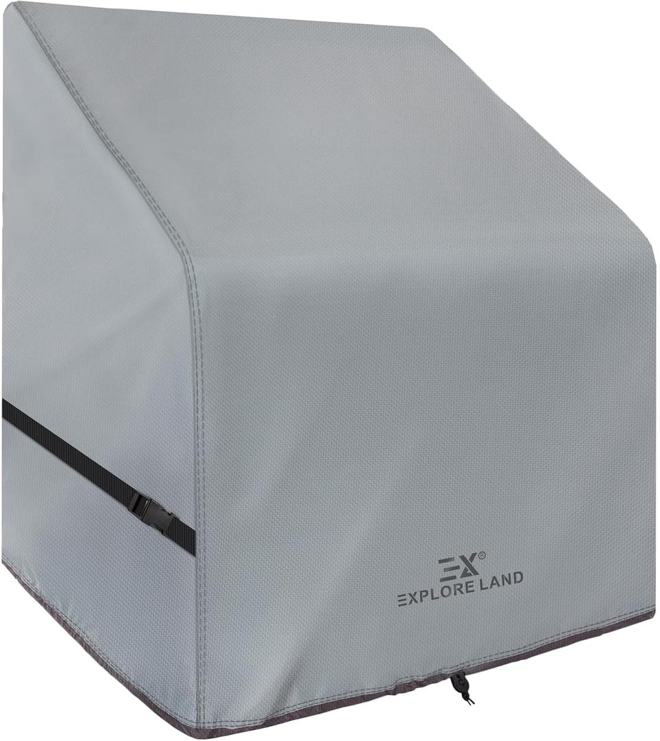 Explore Land Waterproof Boat Center Console Cover Fade Resistant 600D Marine Grade Fabirc Size up to 46"W x 40"D x 46"H, Grey