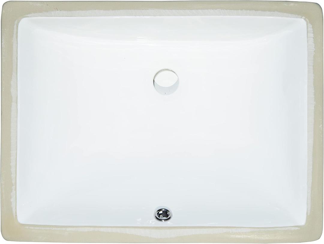 MSI 20.375 (L) x 15.125 (W) x 7.625 (H) Rectangle Porcelain Ceramic Undermount Bathroom Vanity Vessel Sink, White