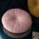 vctops Velvet Soft Round Chair Pads Cute Gradient Pom Pom Indoor Dining Chairs Cushion (Pink, Diameter 16")