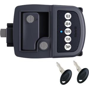 Bauer NE Bluetooth Keyless Entry Door Lock with Handle, Close Field Technology, Essential Camper Must Haves, Secure Trailer, Durable RV Door Latch, Convenient RV Lock Keyless Entry
