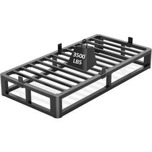Upgrade Anti Bending and Round Corner Legs 10 inch Metal Twin Bed Frame 3500 LBS Heavy Steel Slats Support Platform Bed Frames No Box Spring Needed Platform Noise Free Easy Assembly