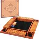 TooyBing Upgraded 1-4 Players Shut The Box Dice Game, Wooden Board Table Family Game for Kids and Adults with 12 Dice, Classic Tabletop Math Game for Pub Classroom Party, Gift for Christmas Birthday