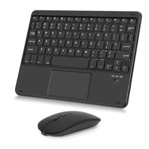 Nsyee Wireless Keyboard and Mouse Combo, Rechargeable Bluetooth Keyboard with Trackpad, Wireless Mouse with 2.4 GHz USB Receiver, Compatible with iPad, Smartphone, Computer, Windows, iOS, Android (Black)