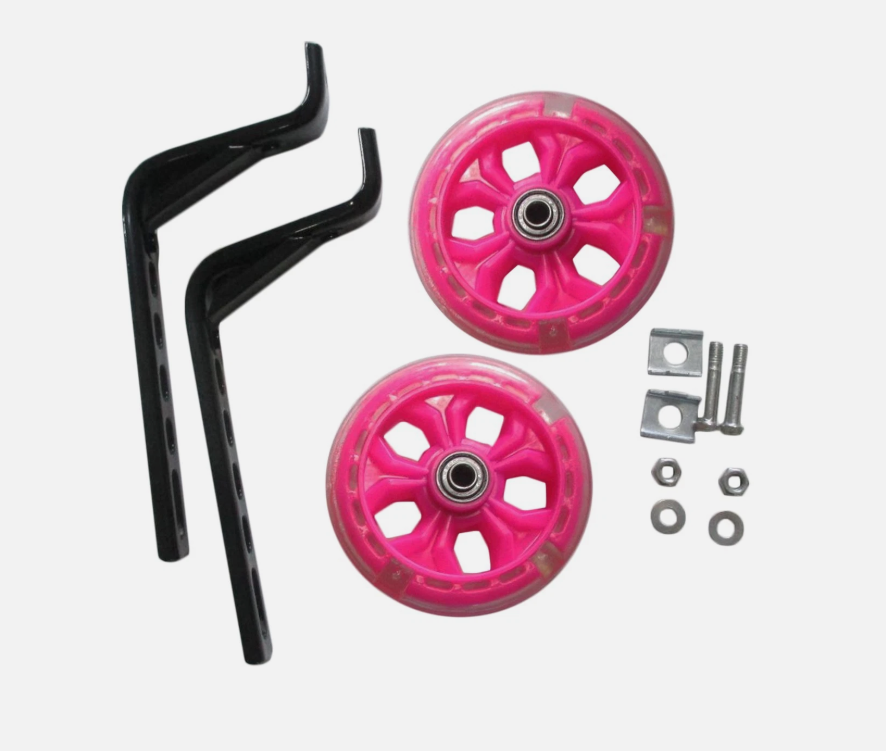 Pink Scooter Training Wheels with Brackets & Hardware