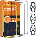 QHOHQ for iPhone 16 Plus Screen Protector with Camera Lens Protector, [Military Grade Shatterproof], Top 9H+ Tempered Glass, Full Edge Coverage, Ultra Durable, with Easy Installation Tool [9+9 Pack]