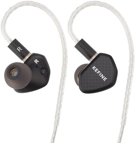syeindunce Kefine Klean 10mm DLC Diaphgram Dynamic Driver Earphones, 1DD in-Ear Monitor Headphones, HiFi Wired IEM Earbuds with Dual Interchangeable Nozzles 0.78 2Pin (3.5mm)