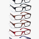 6 Pack Reading Glasses, Traditional Frames in Assorted Colors, for Men and Women, with Spring Loaded Hinges, +1.0
