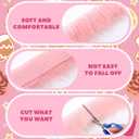 Chuangdi 6 Pcs 35 ft Pink Christmas Garland with Lights for Xmas Tree Decorations Pink Faux Fur Fabric Decor Christmas Tree Hanging Garland Faux Feather Decor for Holiday Indoor Outdoor Party Supplies