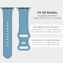 Sport Band Compatible with Apple Watch Band 44mm 45mm 46mm 40mm 42mm 38mm 41mm 49mm, Soft Silicone Waterproof Replacement Strap for iWatch Watch Series 11 10 9 8 7 6 5 4 3 2 1 SE Ultra Women Men (Lake Blue)