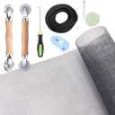 Windows Screen and Screen Door Repair Kit - 48"x118" Fiberglass Mesh Gray with Rolling Tool/Hook/Ruler/Cutter/Spline - Window Screen & Sliding Screen Door Replacement for Windows, TOOLTRIZ