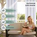 White Outdoor Curtains for Patio Waterproof - 6 Panels Privacy Weatherproof Outside Curtains with Grommets for Pergola, Gazebo, Porch, Cabana, Balcony, 54 x 84 Inch